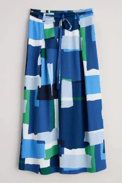 Skirts<Seasalt Cornwall Allantide Midi Skirt Francis Collage Blue Jay