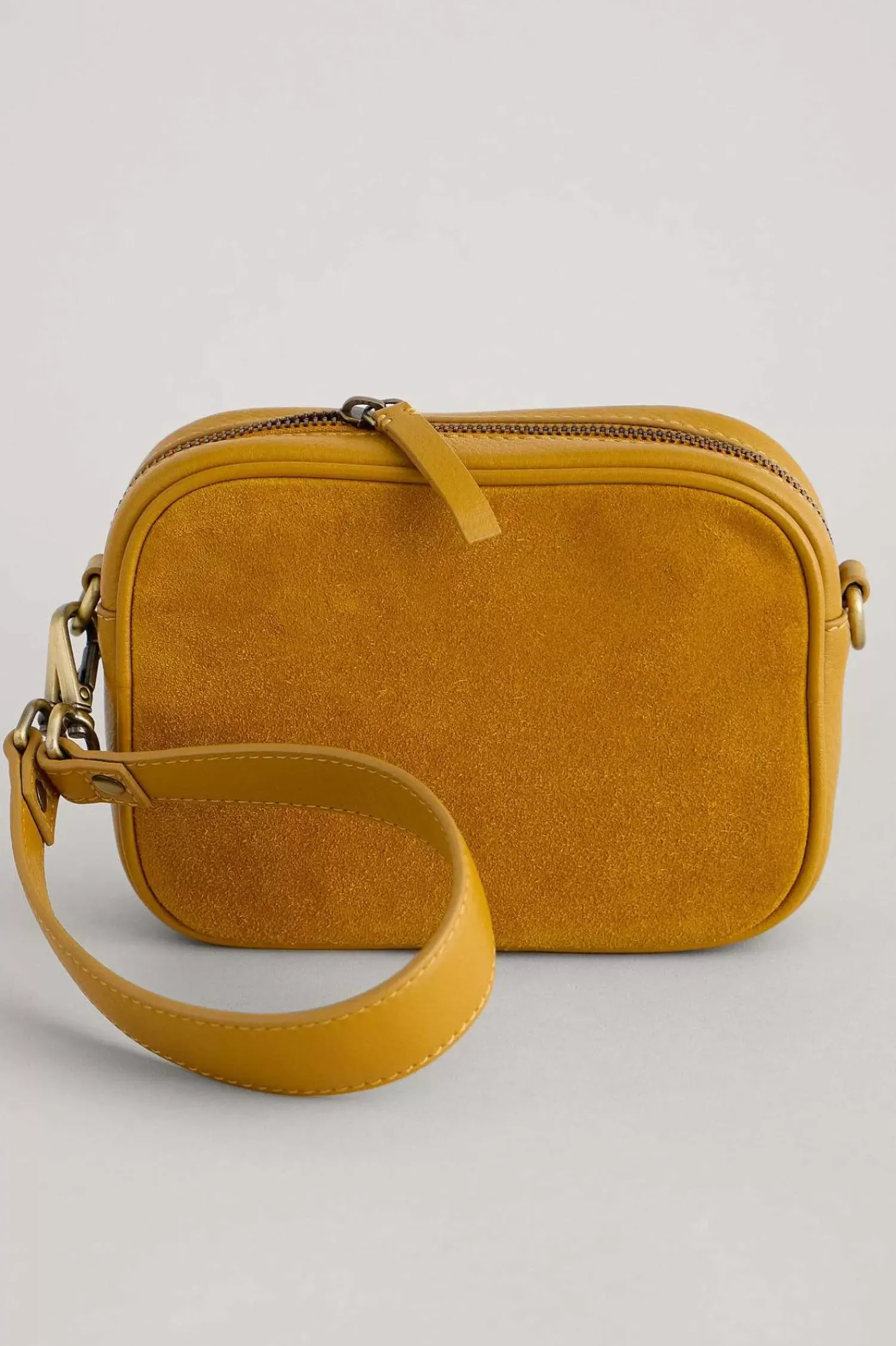 Bags<Seasalt Cornwall Annulet Leather And Suede Bag Dark Sunglow