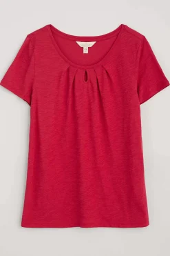 Tops<Seasalt Cornwall Appletree Keyhole Detail T-Shirt (Gots) Sedum