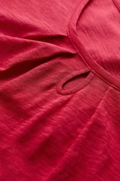 Tops<Seasalt Cornwall Appletree Keyhole Detail T-Shirt (Gots) Sedum