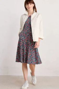 Dresses<Seasalt Cornwall April Short Sleeve Dress Reed Flower Raincloud