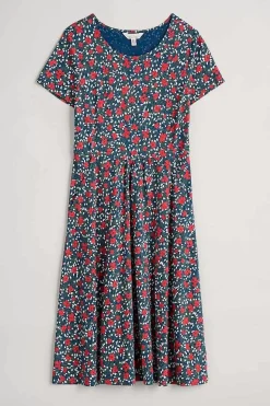 Dresses<Seasalt Cornwall April Short Sleeve Dress Reed Flower Raincloud