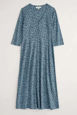 Dresses<Seasalt Cornwall Ava Jersey V-Neck Dress Ditsy Sketch Enamel
