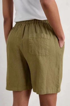 Trousers & Shorts<Seasalt Cornwall Aviso Wide Leg Linen Shorts Fern Moss
