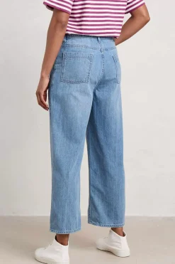 Trousers & Shorts<Seasalt Cornwall Barnes Organic Cotton Denim Crops Light Wash