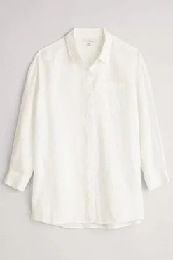 Tops<Seasalt Cornwall Beach Road Longline Linen Shirt Chalk