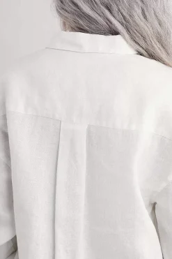 Tops<Seasalt Cornwall Beach Road Longline Linen Shirt Chalk