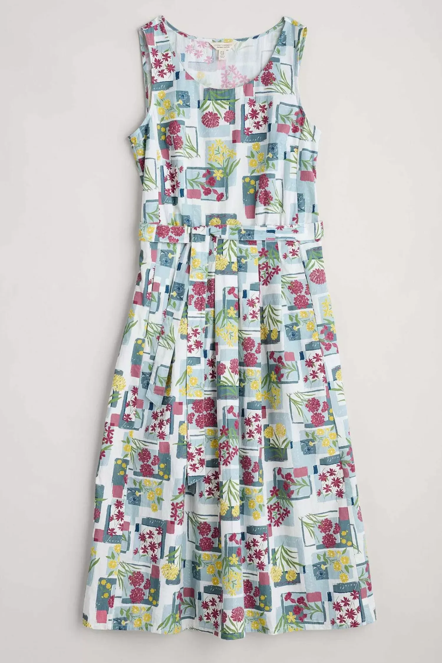 Dresses<Seasalt Cornwall Belle Fit-And-Flare Midi Dress Floral Postcards Chalk