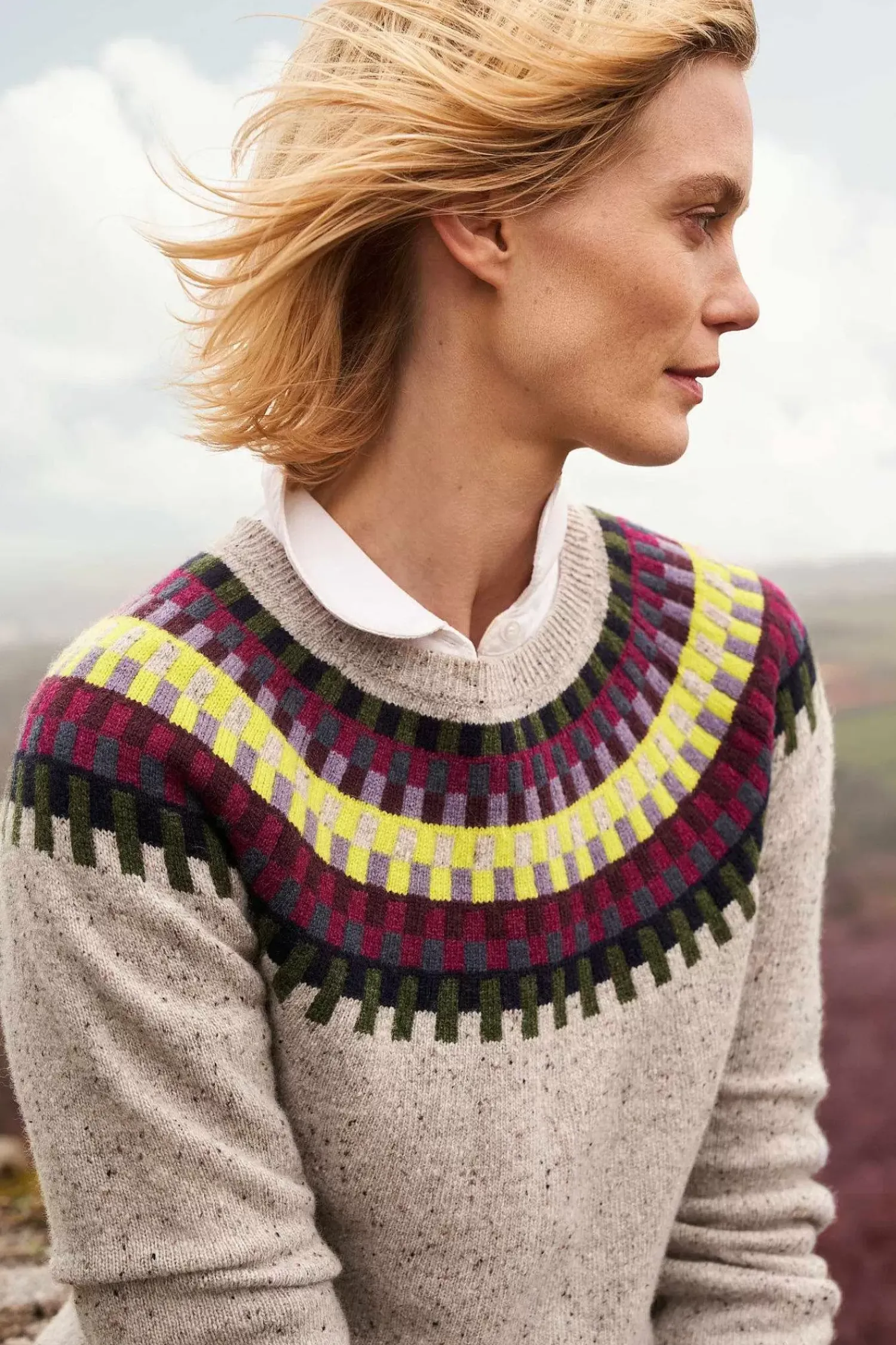 Knitwear<Seasalt Cornwall Berlewen Fair Isle Jumper Croquet Aran Multi