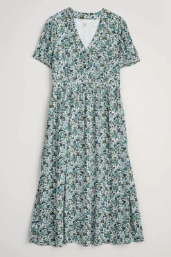 Dresses<Seasalt Cornwall Birch Leaf Midaxi Tea Dress Anemone Vintage Reflection