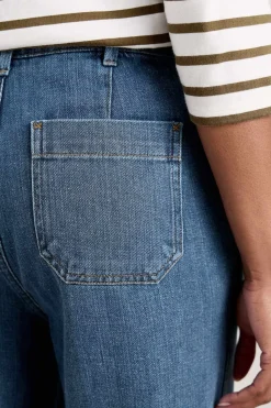 Trousers & Shorts<Seasalt Cornwall Blake Wide Leg Jeans Mid Wash Grain