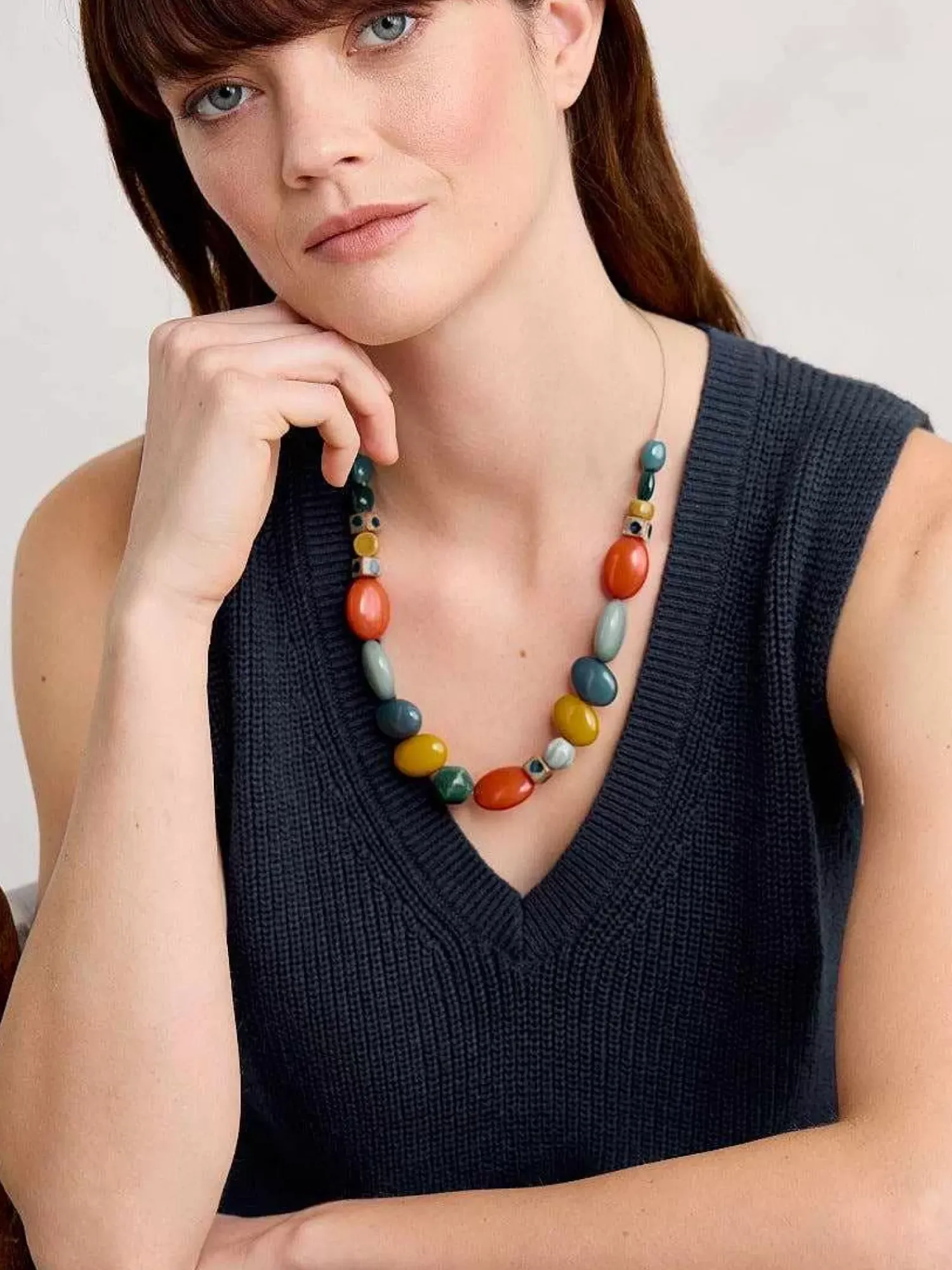 Jewellery<Seasalt Cornwall Bodinnar Beaded Necklace Wall Rue Mix