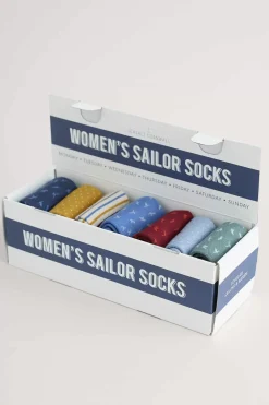 Socks & Tights<Seasalt Cornwall Box Of 7 Women's Sailor Socks Burranet Mix
