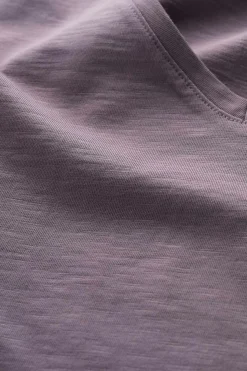 Tops<Seasalt Cornwall Burdock Organic Cotton V-Neck T-Shirt (Gots) Grape Thistle