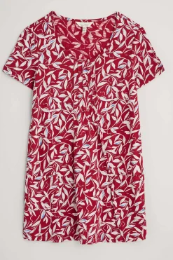Tunics<Seasalt Cornwall Busy Lizzy Short Sleeve Tunic Waterway Leaves Rudder