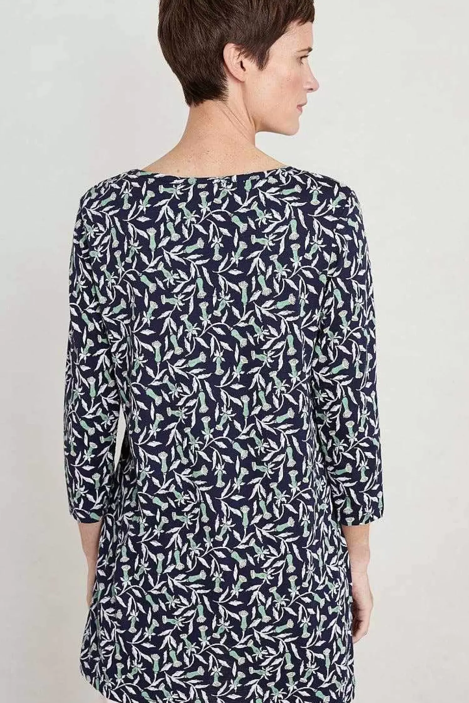 Tunics<Seasalt Cornwall Busy Lizzy 3/4 Sleeve Slub Jersey Tunic Seedhead Vine Maritime