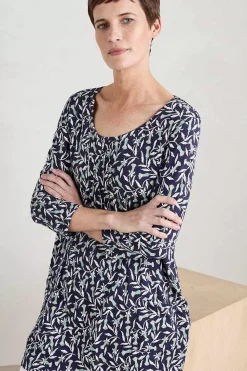 Tunics<Seasalt Cornwall Busy Lizzy 3/4 Sleeve Slub Jersey Tunic Seedhead Vine Maritime