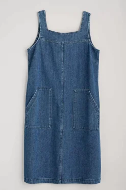 Dresses<Seasalt Cornwall Calican Denim Pinafore Dress Mid Wash Grain