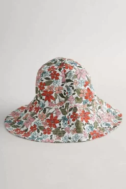 Hats<Seasalt Cornwall Celia Large Brimmed Sunhat Anemone Vintage Chalk