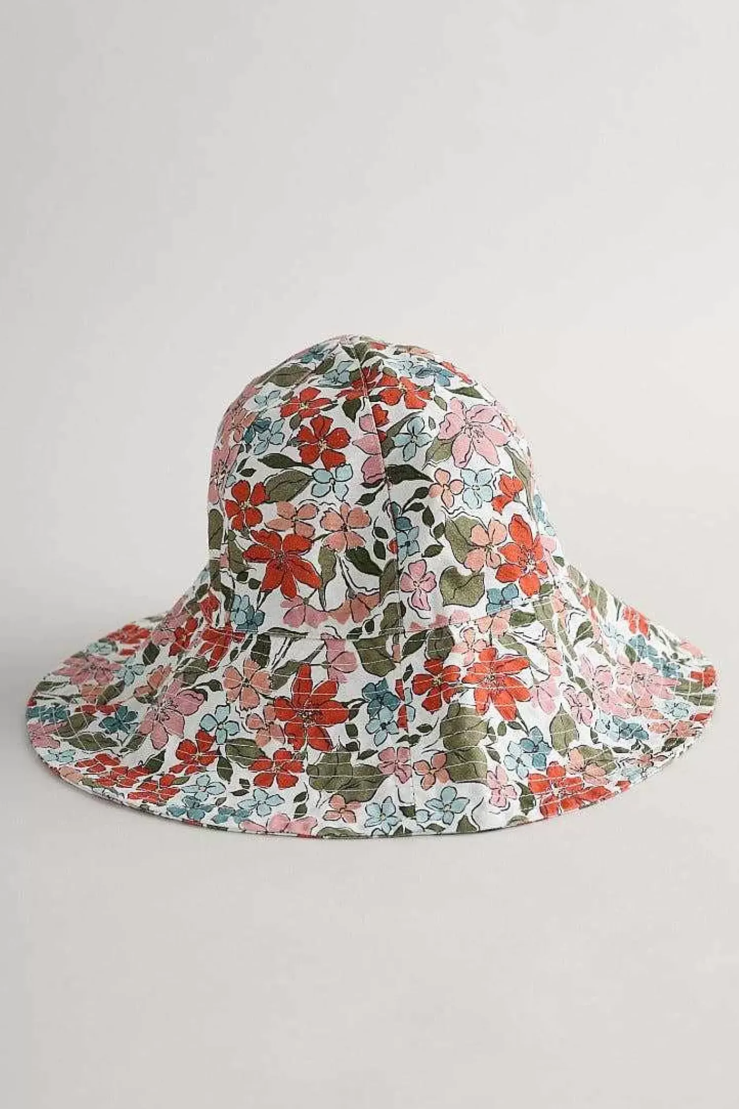 Hats<Seasalt Cornwall Celia Large Brimmed Sunhat Anemone Vintage Chalk
