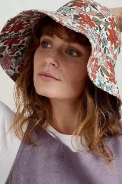 Hats<Seasalt Cornwall Celia Large Brimmed Sunhat Anemone Vintage Chalk