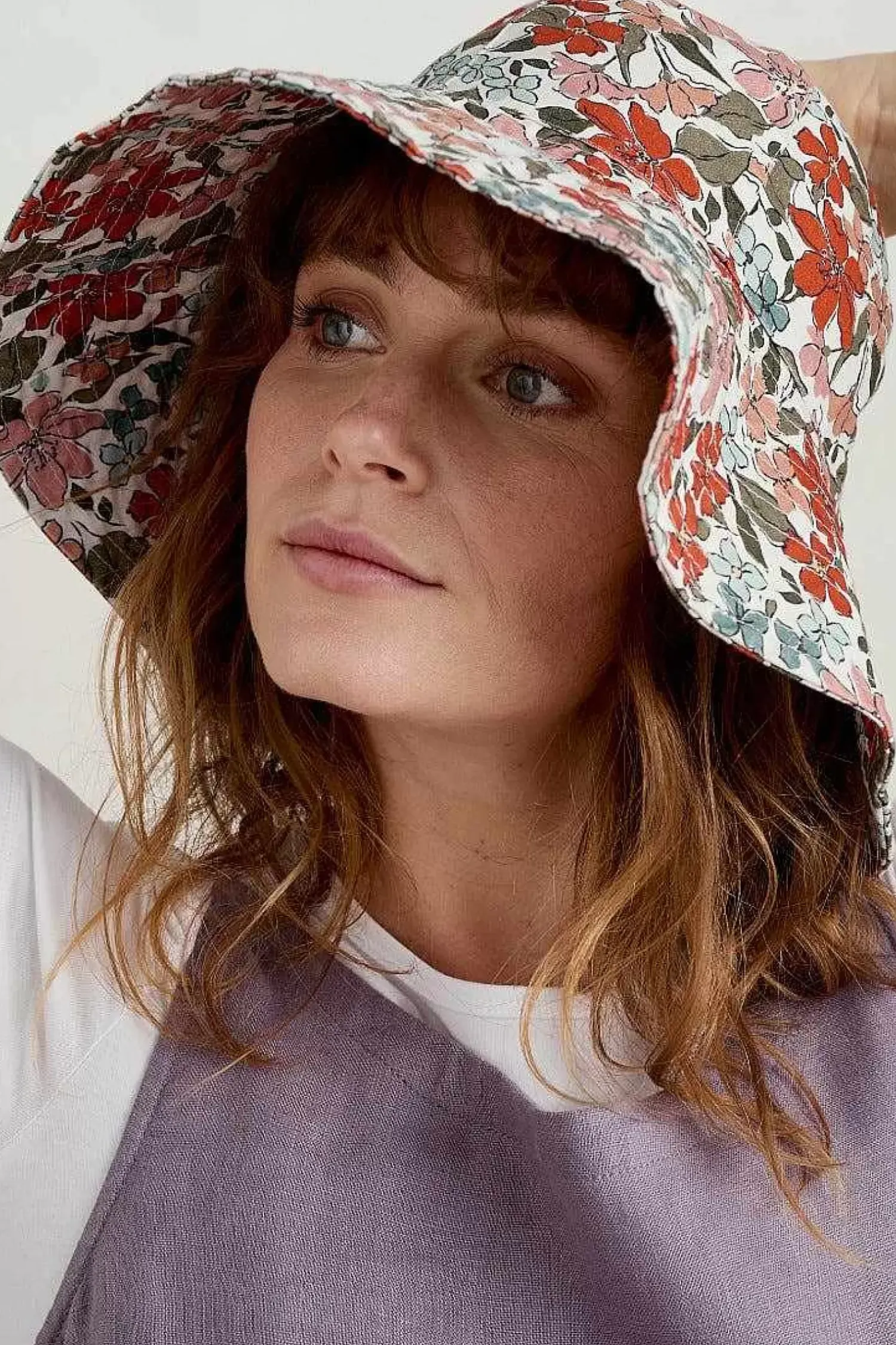 Hats<Seasalt Cornwall Celia Large Brimmed Sunhat Anemone Vintage Chalk