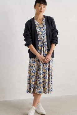 Dresses<Seasalt Cornwall Chapelle 3/4 Sleeve Jersey Dress (Gots) Woodland Garlic Marine