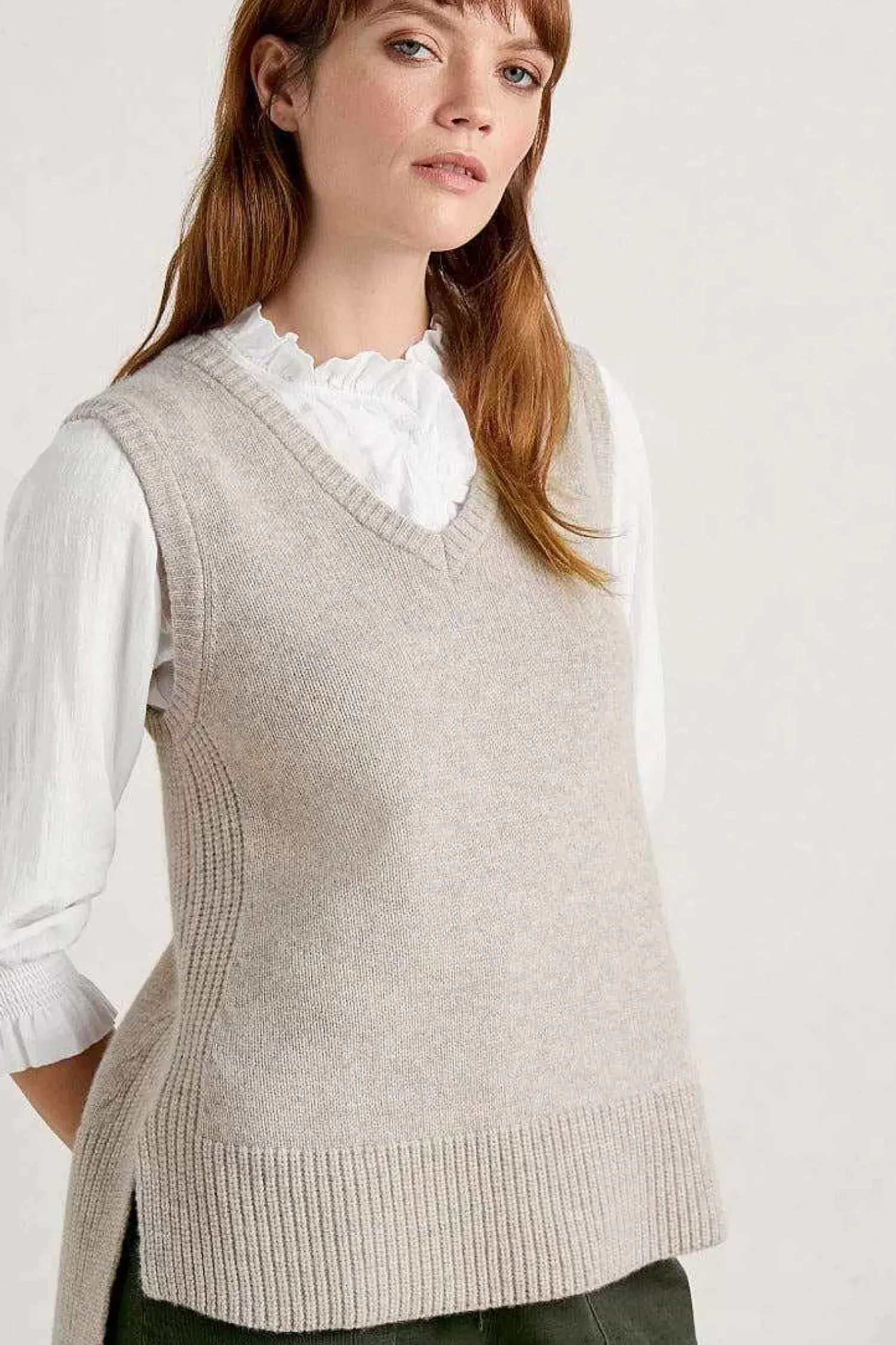 Knitwear<Seasalt Cornwall Coupling V-Neck Vest Aran