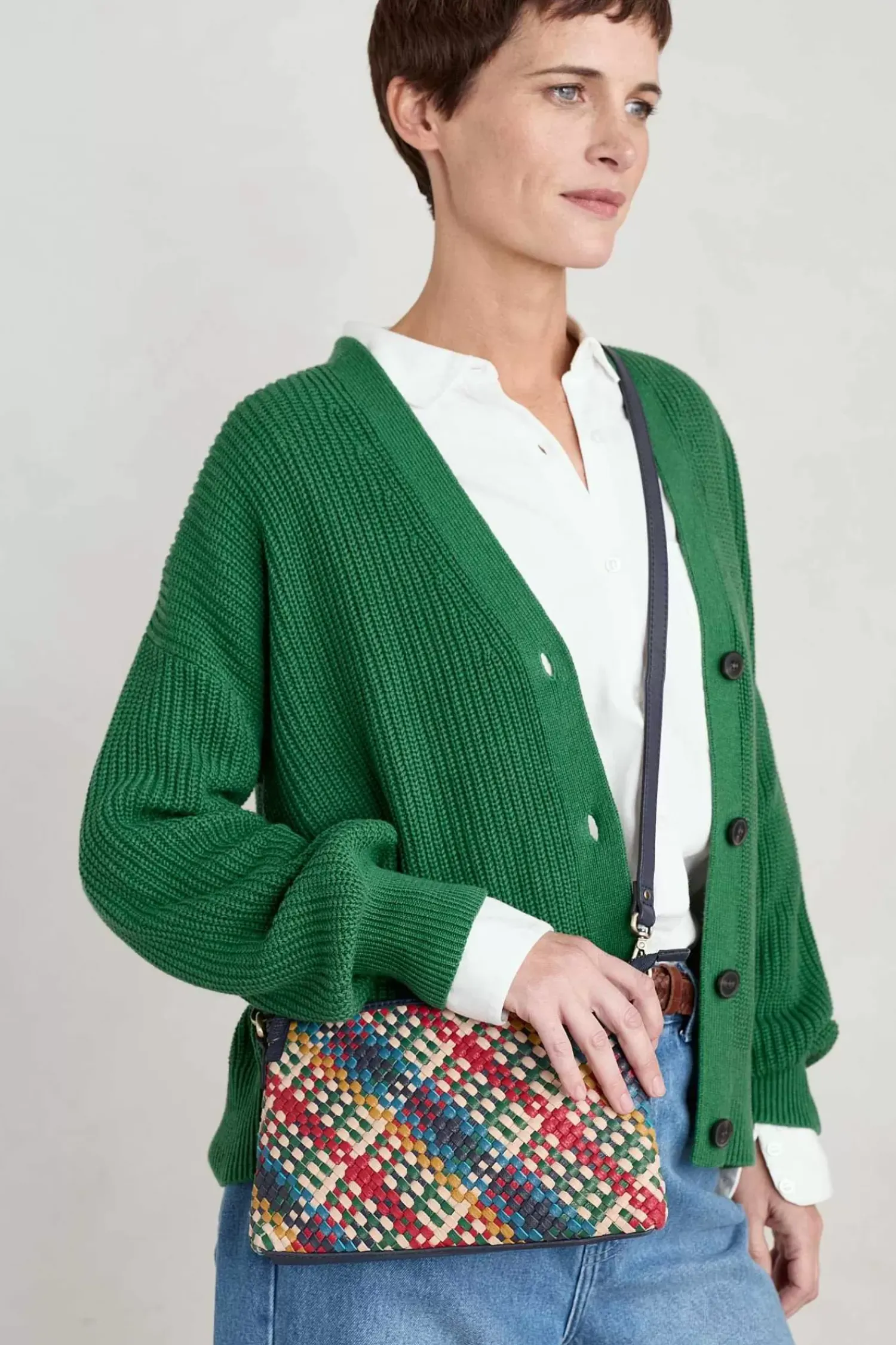 Bags<Seasalt Cornwall Crenvor Woven Leather Cross Body Bag Branok Mix