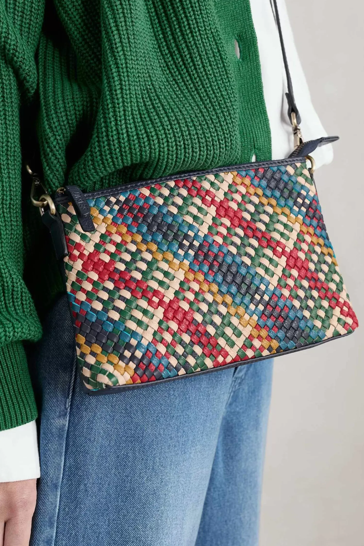 Bags<Seasalt Cornwall Crenvor Woven Leather Cross Body Bag Branok Mix