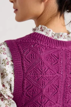 Knitwear<Seasalt Cornwall Doe Path Knitted Vest Cordial