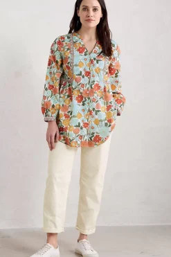 Tunics<Seasalt Cornwall Dragonfly V-Neck Tunic (Gots) Flowering Blooms Chalk