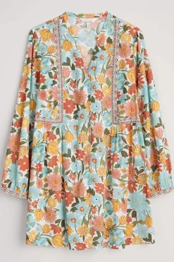 Tunics<Seasalt Cornwall Dragonfly V-Neck Tunic (Gots) Flowering Blooms Chalk
