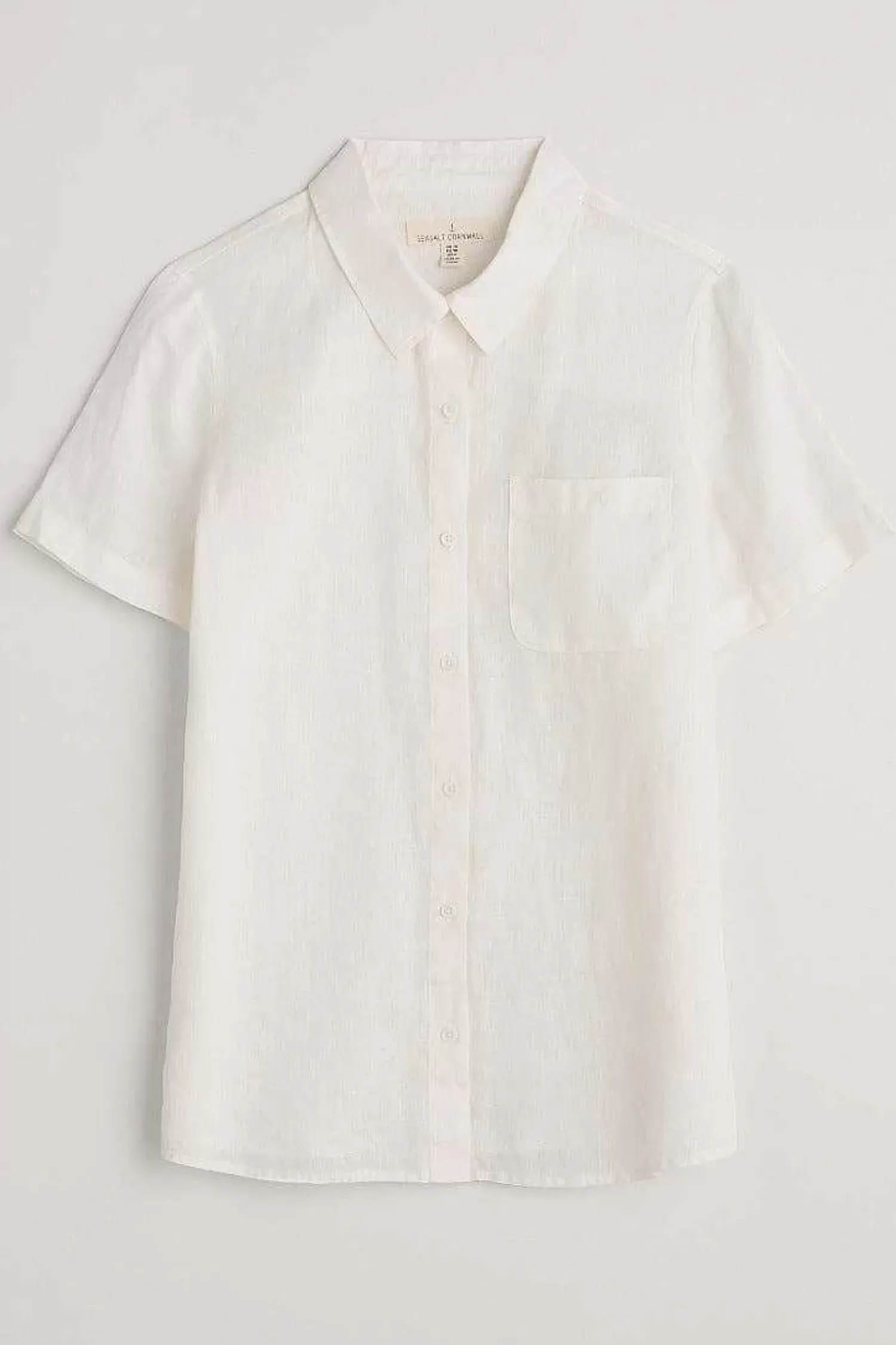 Tops<Seasalt Cornwall Drydock Short Sleeve Linen Shirt Chalk