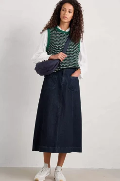 Skirts<Seasalt Cornwall Dusk Journey Skirt Inkwell Overdye Tide