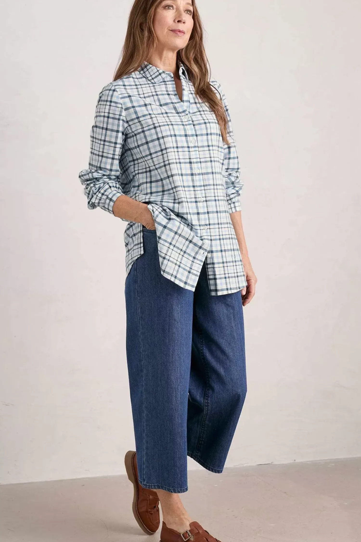 Tops<Seasalt Cornwall Ebb Tide Check Shirt Clover Blue Fog