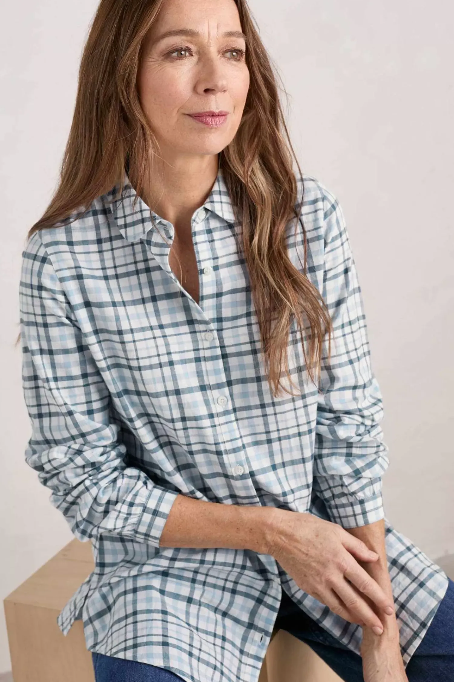 Tops<Seasalt Cornwall Ebb Tide Check Shirt Clover Blue Fog