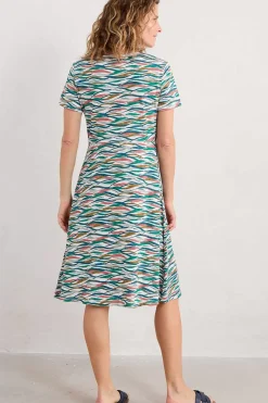 Dresses<Seasalt Cornwall Enor Fit-And-Flare Dress Estuary Tide Marks Chalk