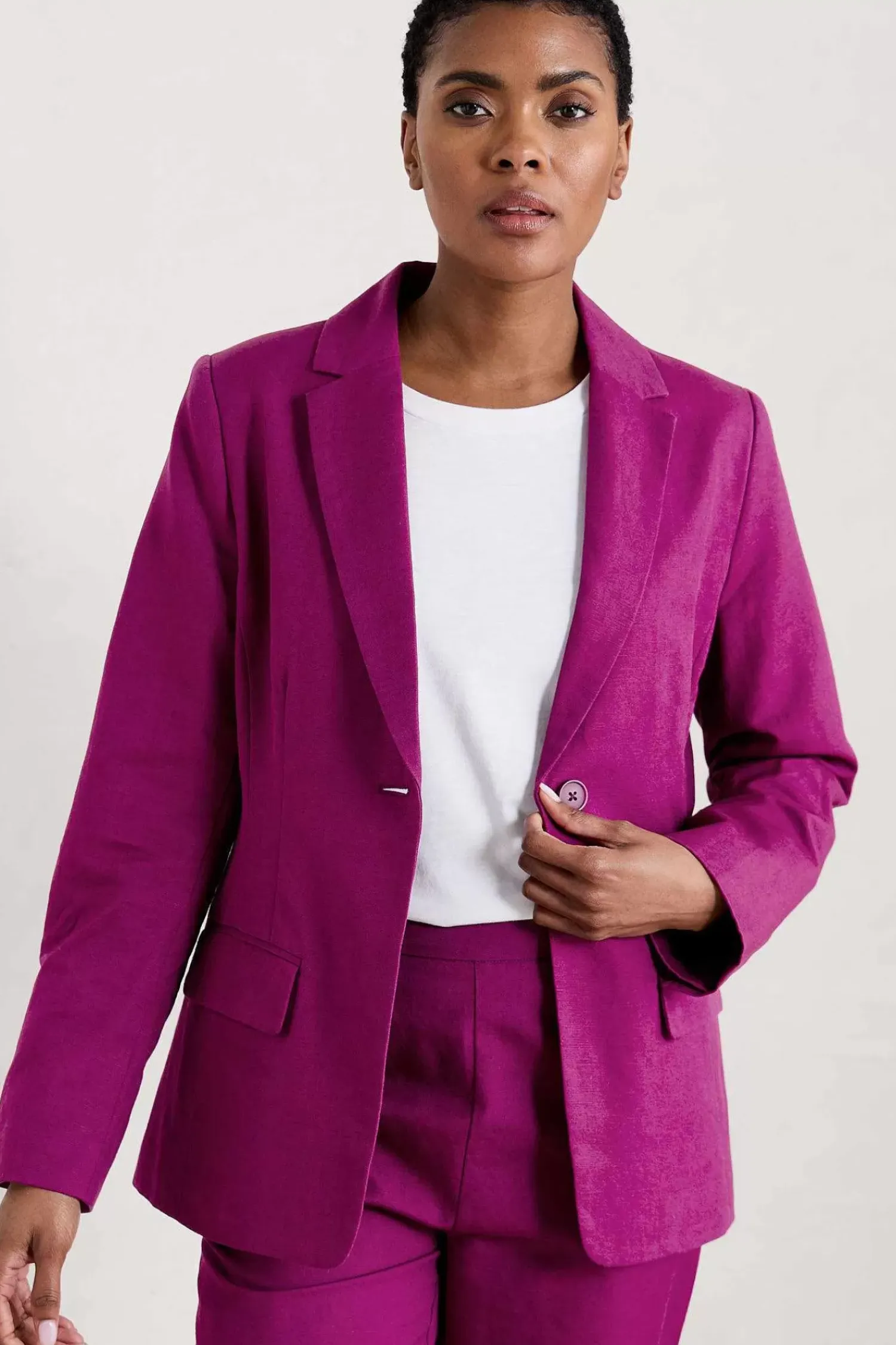 Coats & Jackets<Seasalt Cornwall Erica Linen Blend Blazer Cassis