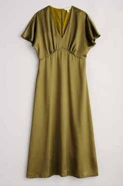 Dresses<Seasalt Cornwall Evenglow Satin Dress Fern Moss