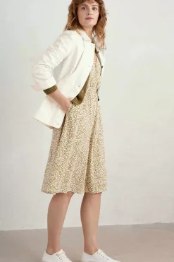 Dresses<Seasalt Cornwall Faye Sleeveless Mock Wrap Dress Hedge Mark Ditsy Pear
