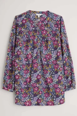 Tops<Seasalt Cornwall Fieldfare Top Dense Floral Squall