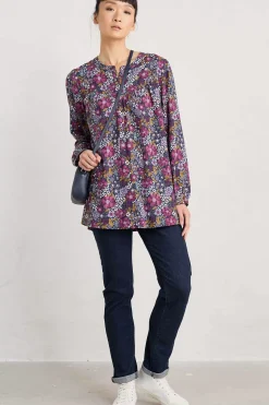 Tops<Seasalt Cornwall Fieldfare Top Dense Floral Squall