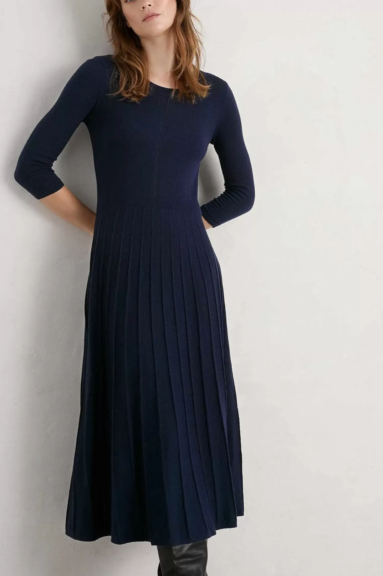 Dresses<Seasalt Cornwall Folk Song Knitted Midi Dress Maritime