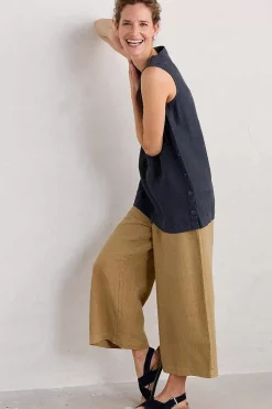 Tops<Seasalt Cornwall Foredune Linen Vest Maritime