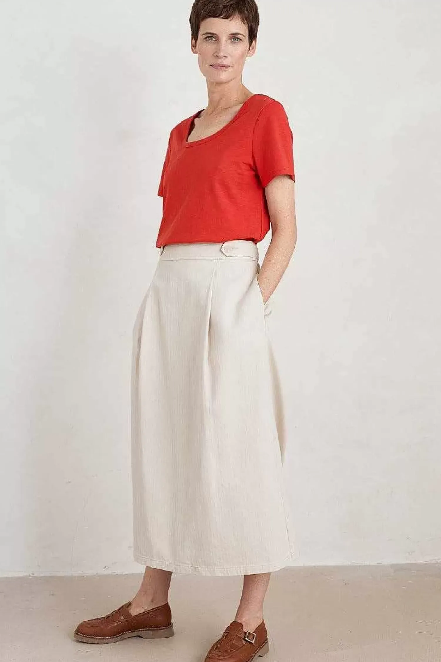 Tops<Seasalt Cornwall Gala Scoop Neck T-Shirt Tomato