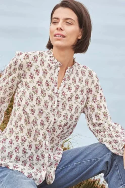 Tops<Seasalt Cornwall Garden Plot Shirt Ink Stamp Floral Chalk