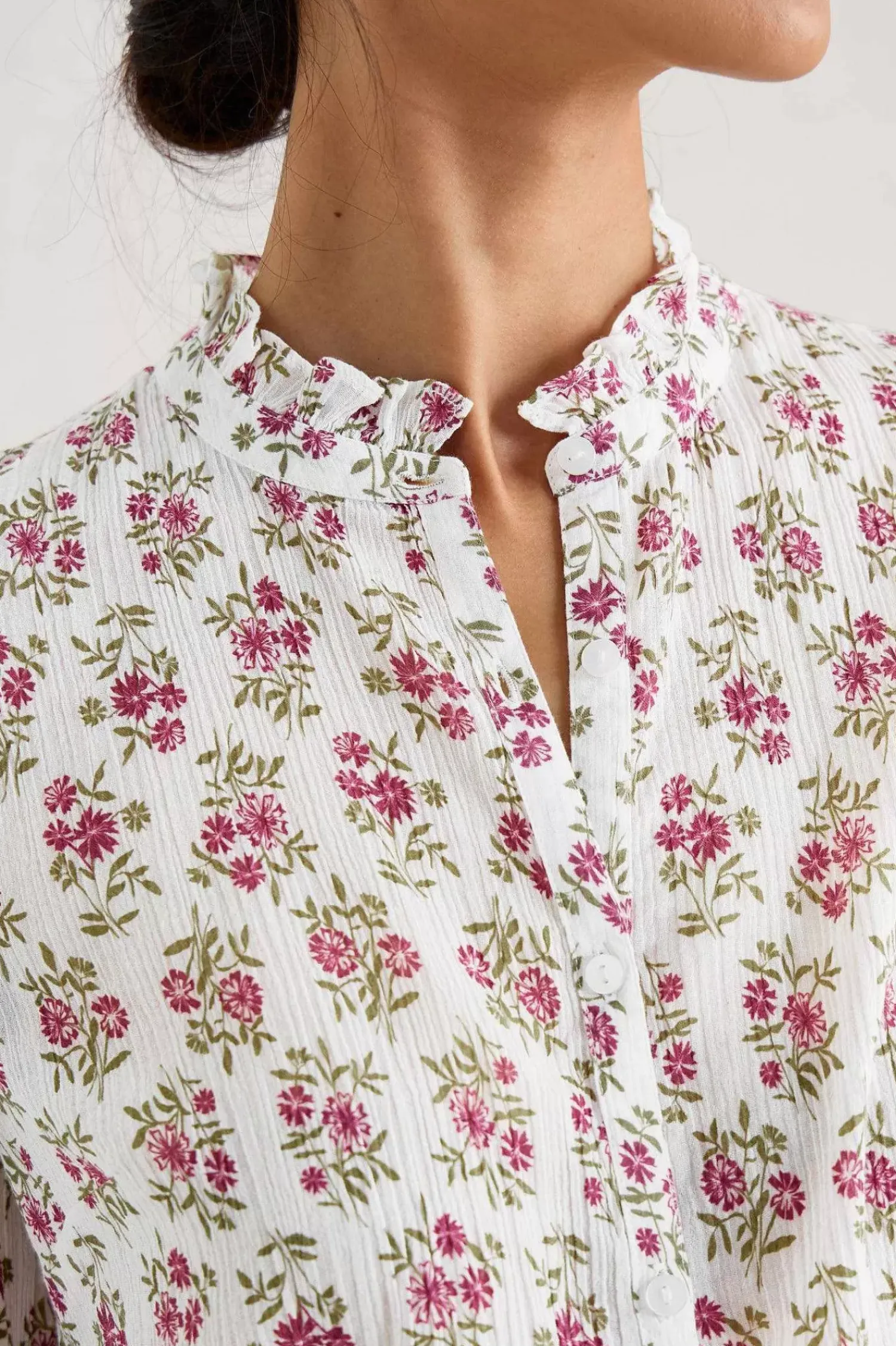 Tops<Seasalt Cornwall Garden Plot Shirt Ink Stamp Floral Chalk