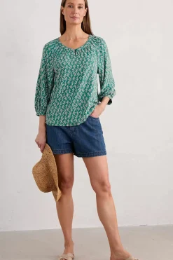 Tops<Seasalt Cornwall Garlanding Jersey Top Kelp Stamp Helford