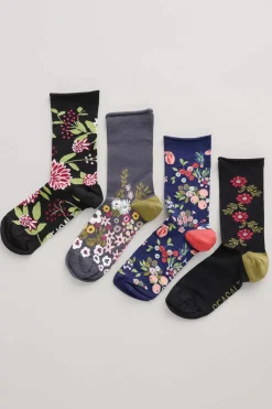 Socks & Tights<Seasalt Cornwall Gift Box Of 4 Women's Sailor Socks Wing Petal Mix